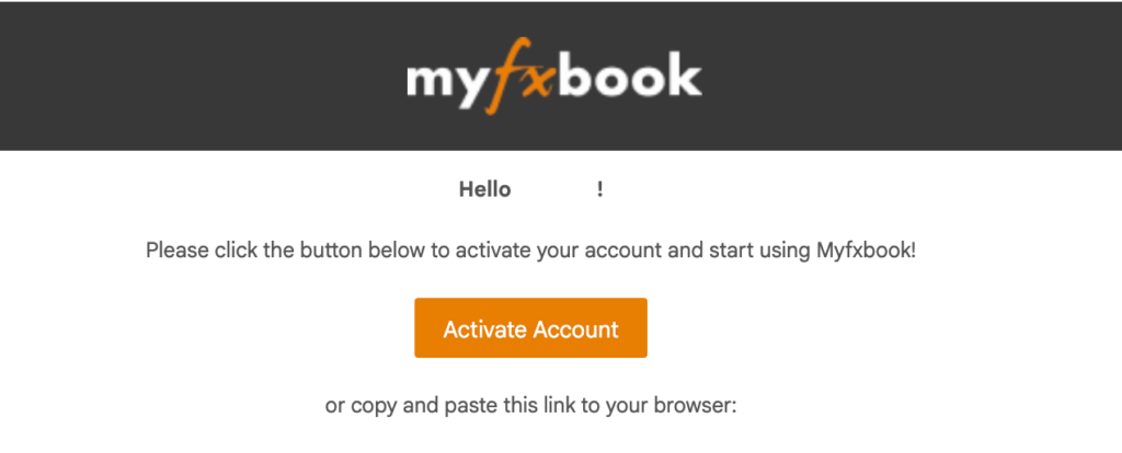 Myfxbookの登録方法, Myfxbookのアカウントのアクティベート